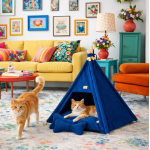 TeePee stan Golden dog 70 x 70 x 90 cm - námornícka modrá
